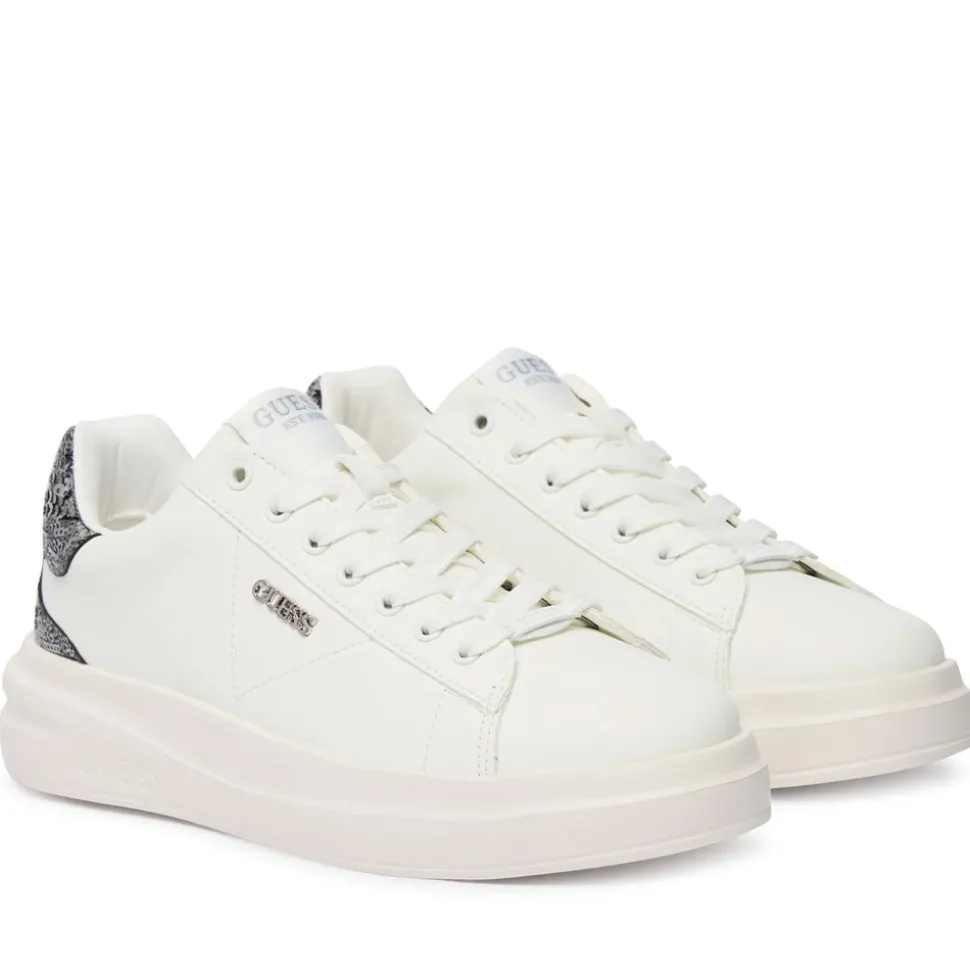 Sneakers Donna GUESS in Pelle Colore White - Silver Linea Elbina10