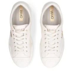 Sneakers Donna LIU JO Benson 01 in Tessuto color Latte con Logo Monogram