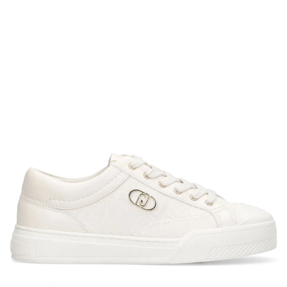 Sneakers Donna LIU JO Benson 01 in Tessuto color Latte con Logo Monogram
