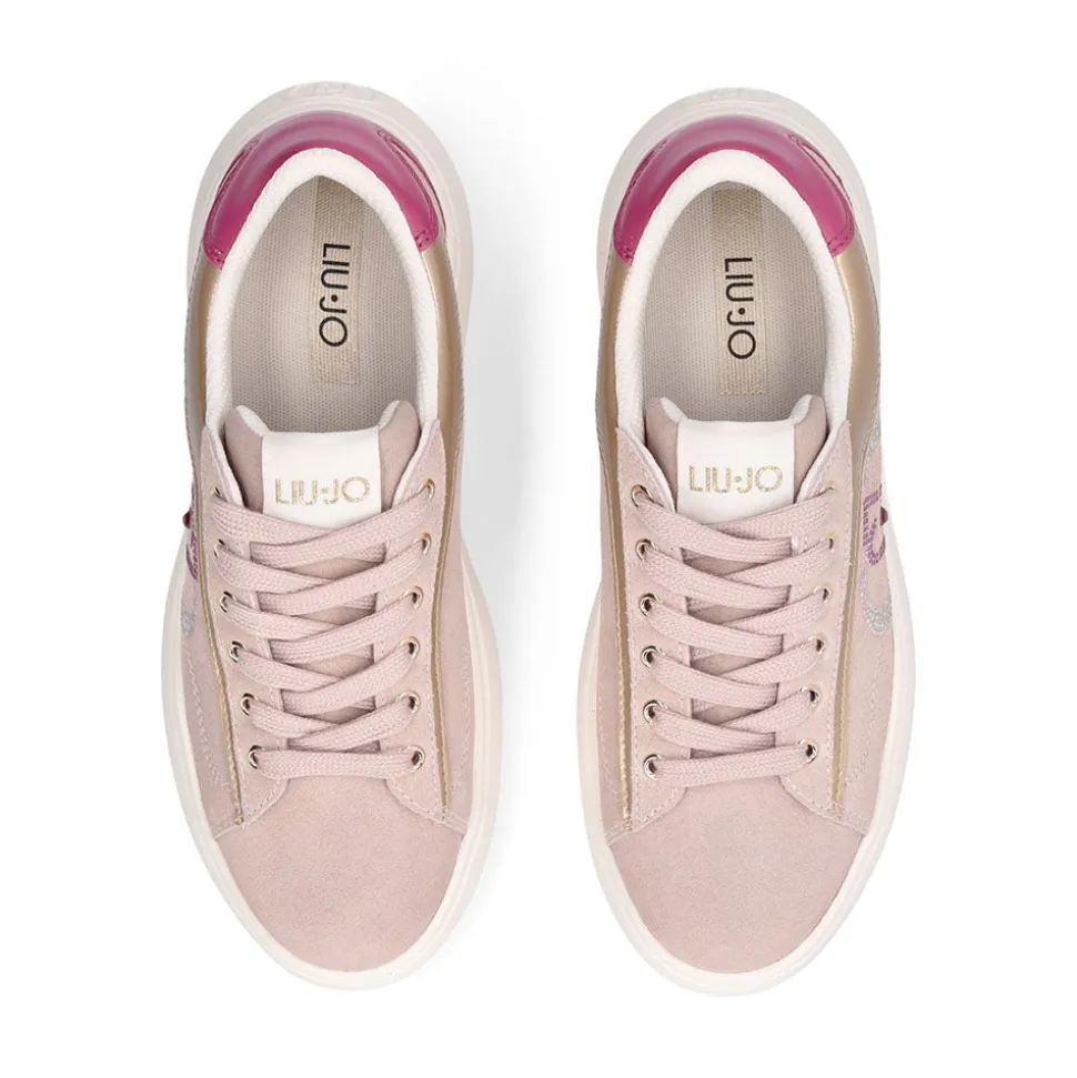 Sneakers Donna LIU JO Casper 01 in Suede Nude e Inserto Bouganville