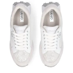 Sneakers Donna LIU JO Lolo 20 in Mesh Suede e Paillettes Bianco