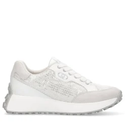 Sneakers Donna LIU JO Lolo 20 in Mesh Suede e Paillettes Bianco