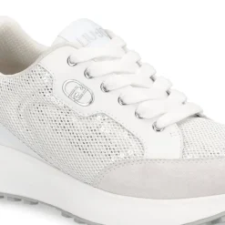 Sneakers Donna LIU JO Lolo 20 in Mesh Suede e Paillettes Bianco