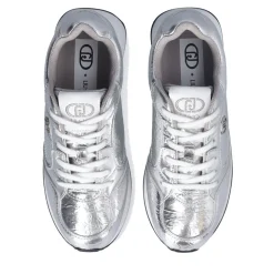Sneakers Donna LIU JO Vibe 03 in Crackle Effetto Laminato Argento