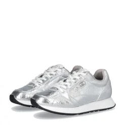 Sneakers Donna LIU JO Vibe 03 in Crackle Effetto Laminato Argento