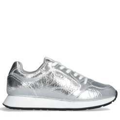 Sneakers Donna LIU JO Vibe 03 in Crackle Effetto Laminato Argento