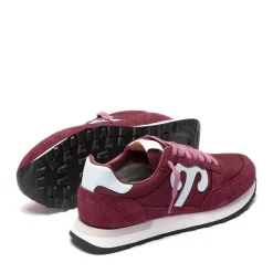 Sneakers Donna WUSHU RUYI Club 56 in Suede e Nylon Bordeaux
