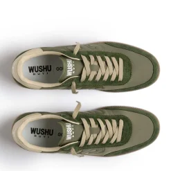 Sneakers Donna WUSHU RUYI Gong 115 in Suede e Nylon Olive Green