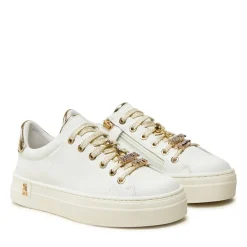 Sneakers PATRIZIA PEPE Girl linea Fly Sneakers in Pelle Bianca con Applicazioni Gioiello