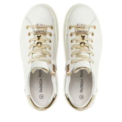 Sneakers PATRIZIA PEPE Girl linea Fly Sneakers in Pelle Bianca con Applicazioni Gioiello