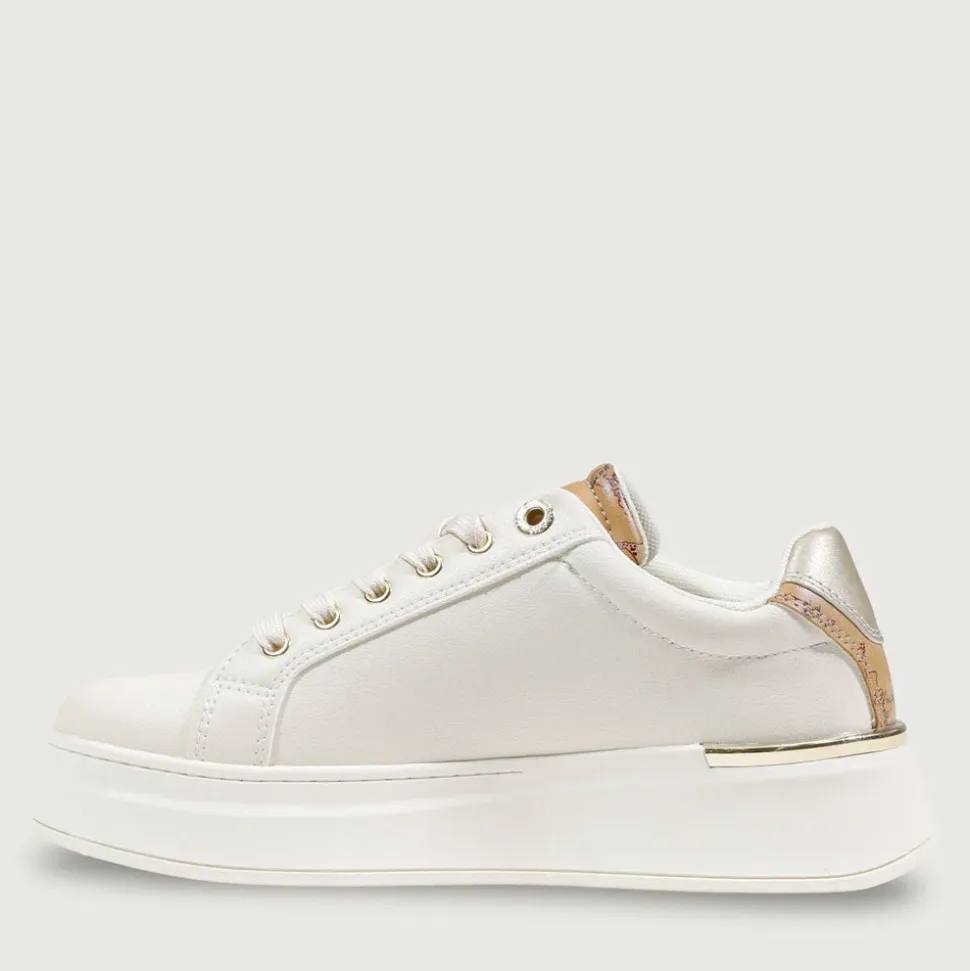 Sneakers Platform 1A Classe Alviero Martini Bianco Sporco con Inserto Geo Beige 2420