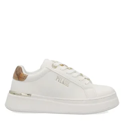 Sneakers Platform 1A Classe Alviero Martini Bianche con Inserto Geo Beige 2427