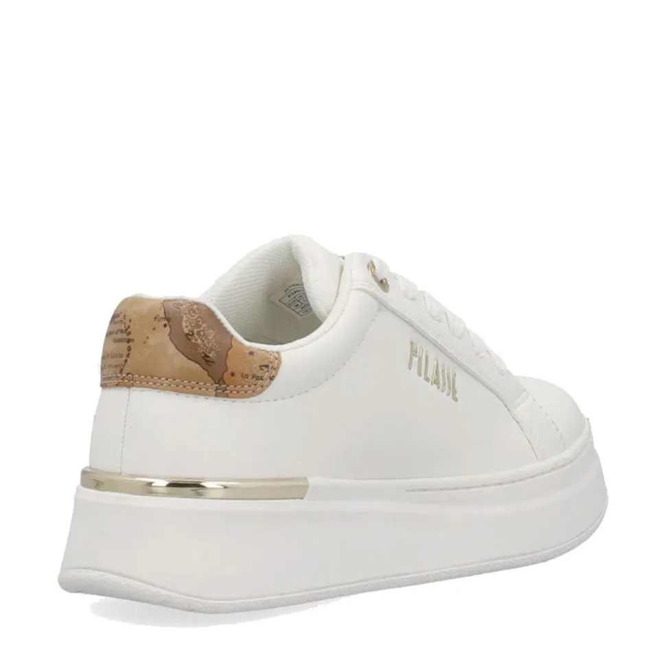 Sneakers Platform 1A Classe Alviero Martini Bianche con Inserto Geo Beige 2427