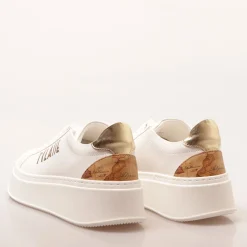 Sneakers Platform 1A Classe Alviero Martini linea Geo Mirage in Tessuto Gommato Bianco 1203