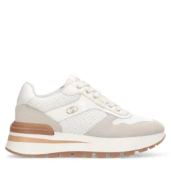Sneakers Platform Donna LIU JO Amazing 38 in Suede e Mesh color Latte e Bianco
