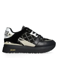 Sneakers Platform Donna LIU JO Maxi Wonder 91 in Pelle e Suede Nero