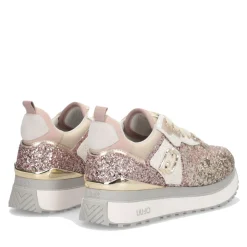 Sneakers Platform Donna LIU JO Maxi Wonder 01 Full Glitter Light Gold Copper