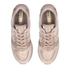 Sneakers Platform Donna LIU JO Maxi Wonder 91 in Suede Nylon e Vernice Beige