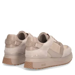 Sneakers Platform Donna LIU JO Maxi Wonder 91 in Suede Nylon e Vernice Beige