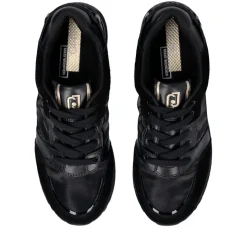 Sneakers Platform Donna LIU JO Maxi Wonder 91 in Suede Nylon e Vernice Nero