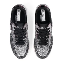 Sneakers Platform Donna LIU JO Maxi Wonder 01 Full Glitter Silver Amarone