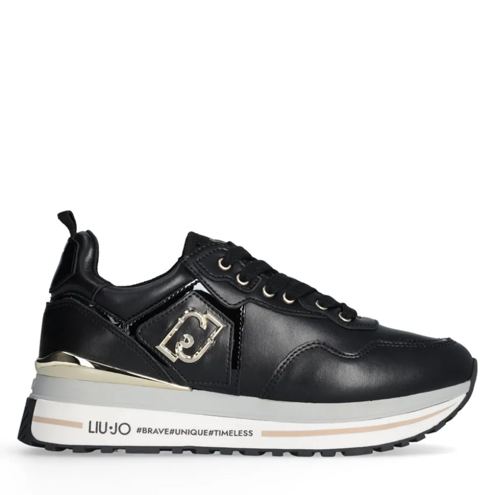 Sneakers Platform Donna LIU JO Maxi Wonder 01 in Pelle Nera