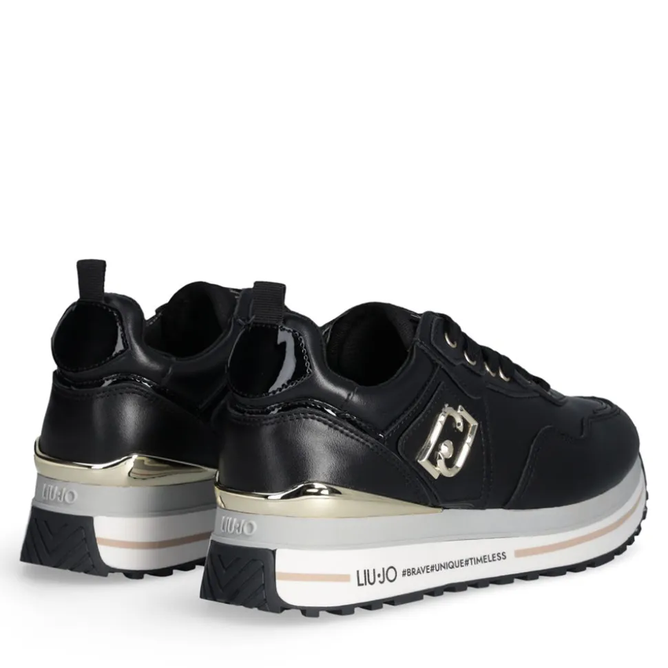 Sneakers Platform Donna LIU JO Maxi Wonder 01 in Pelle Nera