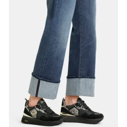 Sneakers Platform Donna LIU JO Maxi Wonder 01 in Suede e Mesh con Stampa Pitone Black