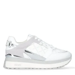 Sneakers Platform Donna LIU JO Maxi Wonder 91 in Pelle e Suede Bianco