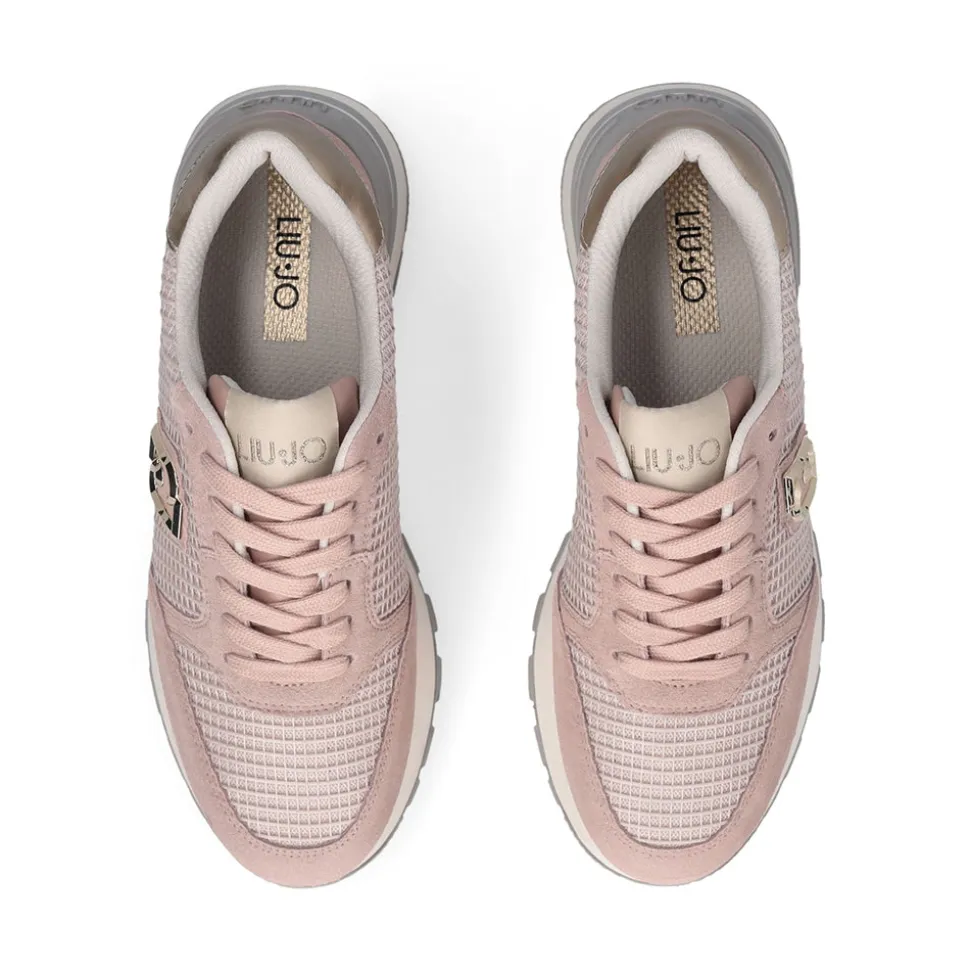 Sneakers Platform LIU JO Amazing 25 in Suede e Mesh Nude Light Gold