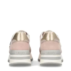 Sneakers Platform LIU JO Amazing 25 in Suede e Mesh Nude Light Gold
