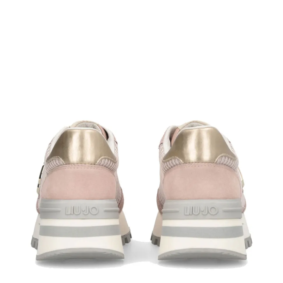Sneakers Platform LIU JO Amazing 25 in Suede e Mesh Nude Light Gold