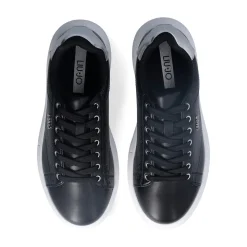 Sneakers Platform LIU JO Babol 01 Laminate Effetto Lizard Black Silver
