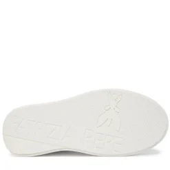 Sneakers Platform PATRIZIA PEPE Girl in Pelle Bianca con Logo Gioiello Silver