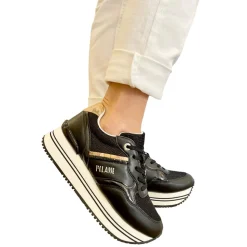 Sneakers Running 1A Classe Alviero Martini Nere con Dettaglio stampa Geo Beige 2441