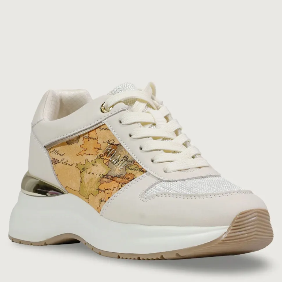 Sneakers Running 1A Classe Alviero Martini in Econappa e Mesh Bianco Sporco e Geo Classic 2434