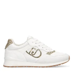 Sneakers Running LIU JO Maxi Wonder Low 02 Bis in Nylon Bianco con Inserti Glitter