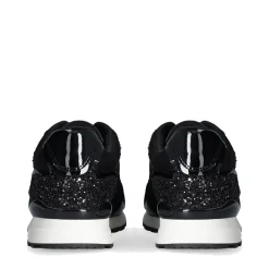 Sneakers Running LIU JO Maxi Wonder Low 02 in Glitter Mesh e Suede Nero