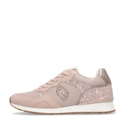 Sneakers Running LIU JO Maxi Wonder Low 02 in Glitter Mesh e Suede Nude