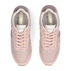 Sneakers Running LIU JO Maxi Wonder Low 02 in Glitter Mesh e Suede Nude