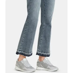 Sneakers Running LIU JO Maxi Wonder Low 02 in Glitter Mesh e Suede Loft Silver