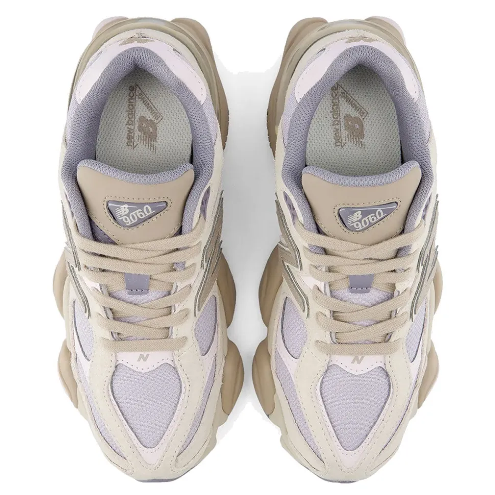 Sneakers Running NEW BALANCE 9060 in Pelle e Mesh Timberwolf e Driftwood