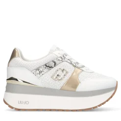 Sneakers Super Platform Donna LIU JO Maxi Wonder Plus 02 Bis in Pelle Traforata Bianca