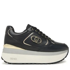 Sneakers Super Platform Donna LIU JO Maxi Wonder Plus 01 in Pelle Nera