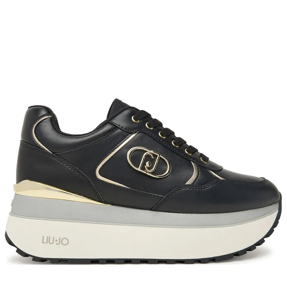Sneakers Super Platform Donna LIU JO Maxi Wonder Plus 01 in Pelle Nera