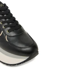 Sneakers Super Platform Donna LIU JO Maxi Wonder Plus 01 in Pelle Nera