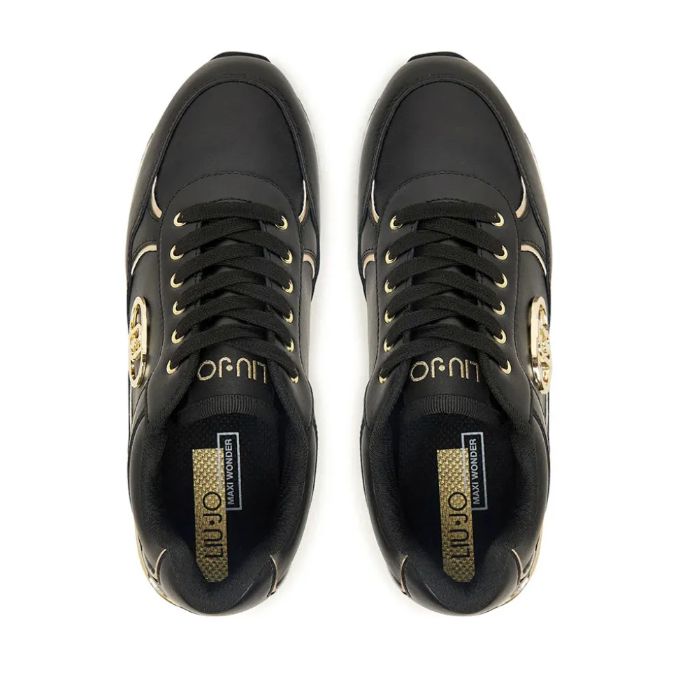 Sneakers Super Platform Donna LIU JO Maxi Wonder Plus 01 in Pelle Nera