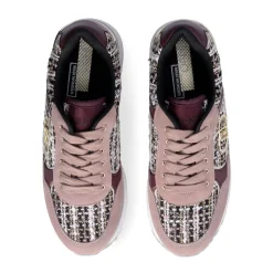 Sneakers Super Platform Donna LIU JO Maxi Wonder Plus 01 in Pelle Suede e Tessuto Rose e Cremisi