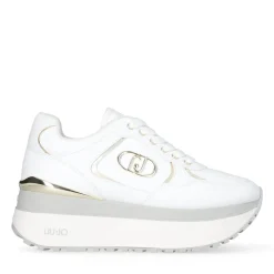 Sneakers Super Platform Donna LIU JO Maxi Wonder Plus 01 in Pelle Bianca