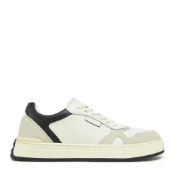 Sneakers Uomo LIU JO Boy 02 in Pelle Bottalata Bianca con Dettaglio Nero